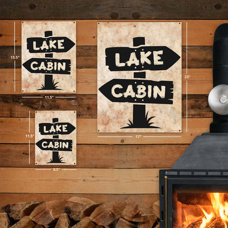 Trinx Lake Cabin Directions On Metal Print Wayfair